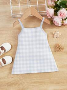 Baby Gingham Pattern Cami Jumper Dress - Multicolor - View 1