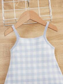 Baby Gingham Pattern Cami Jumper Dress - Multicolor - View 3