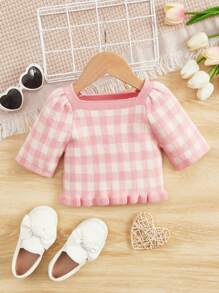 Toddler Girls Gingham Pattern Jumper - Multicolor - View 1