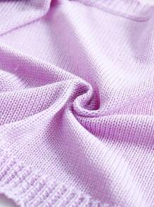小女童網眼針織開襟開衫 - 紫丁香色 - 查看 4