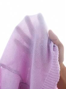 小女童網眼針織開襟開衫 - 紫丁香色 - 查看 6