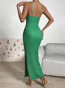 Firerie Cut Out Split Thigh Cami Dress - Green - View 3