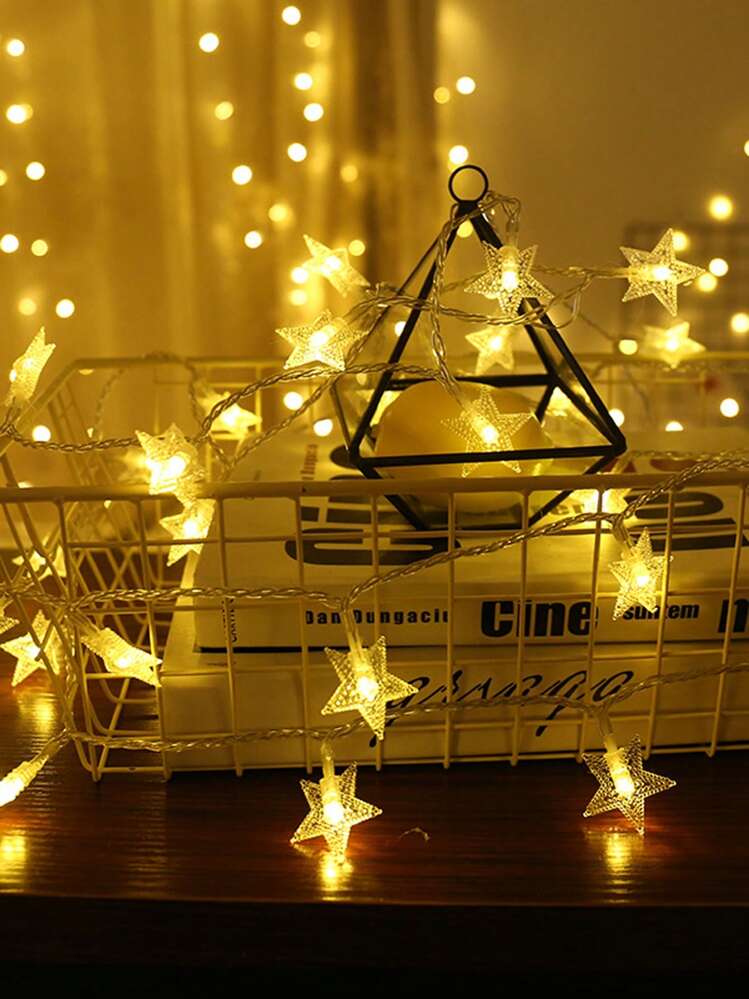 ROMWE Fairycore 1pc String Light With Star Shaped Bulb - Yellow - View 1