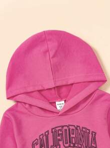 SHEIN Kleinkind Mädchen Buchstaben Grafik, Crop Hoodie mit & Jogginghose & Cami Top mit