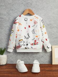 SHEIN Little Boys' Casual Cute Loose Fit Cartoon Bear In áo thể thao, mùa thu và mùa đông - Nhiều màu - Xem 2