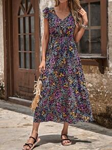 EMERY ROSE 碎花荷葉邊連衣裙 - 彩色 - 查看 4