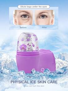 Silicone Facial Massage Ice Roller,1 Pc Silicone Facial Mask Application & Massage Ice Cube Tray,Facial Beauty Ice Roller Skin Care Tools, Ice Facial Cube, Gua Sha Face Massage, Silicone Ice Mold For Face Beauty (Purple),Beauty,Skin Care Products,Spa,Self Care,Skin Care Tools,Face Care,Esthetician Supplies,Massage,Face Massage Tool,Face Roller,Ice Roller,Ice Roller Face - Purple - View 3