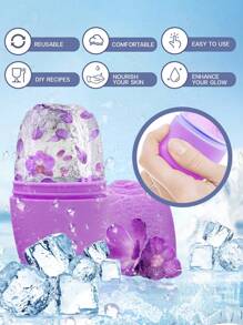 Silicone Facial Massage Ice Roller,1 Pc Silicone Facial Mask Application & Massage Ice Cube Tray,Facial Beauty Ice Roller Skin Care Tools, Ice Facial Cube, Gua Sha Face Massage, Silicone Ice Mold For Face Beauty (Purple),Beauty,Skin Care Products,Spa,Self Care,Skin Care Tools,Face Care,Esthetician Supplies,Massage,Face Massage Tool,Face Roller,Ice Roller,Ice Roller Face - Purple - View 1