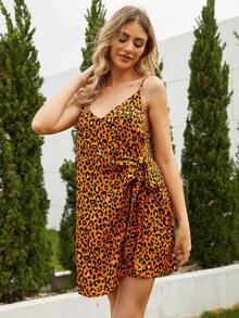 Đầm Thắt nút Xù Trọn gói In hoa Báo Giải trí - Màu Cam cháy - Xem 5