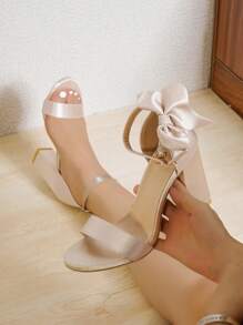 Women's Summer Chunky High Heel Round Toe Sandals, Versatile Strap Sexy High Heel Sandals