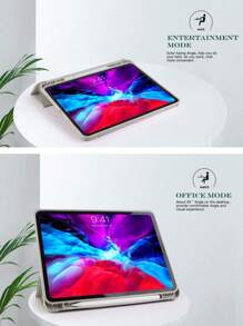 Etui ochronne na tablet z płaskim gniazdem na ołówek w jednolitym kolorze, kompatybilne z iPadami Mini4/Mini5/Mini6/Mini7/Air/Air2/9,7/10,2/10,5/Air4/Air5/Pro11 cali/10. generacji/Air 11 cali (M2)-2024/Air 13 cali (M2)-2024/Pro11 cali (M4)-2024/Pro13 cali (M4)-2024/IPad Air 13 (M3 2025)/IPad Air 11 cali (M3) 2025/IPad (A16) 11 cali 11. generacji modele 2025, miękka powłoka z TPU, miękka ochrona narożników, gniazdo na ołówek po lewej stronie, nie można ładować bezpośrednio w gnieździe na ołówek, należy wyjąć w celu naładowania, lekka, smukła konstrukcja zapewniająca wygodę podróżowania, może mieć delikatne przebarwienia Różnica