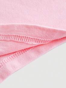 SHEIN MOD 單肩鏤空短款上衣 - 淺粉色 - 查看 4