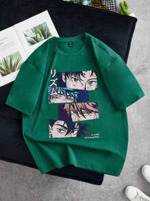 Manfinity Hypemode Áo thun & Áo lót Nam Con số Lá thư Giải trí - màu xanh lá - Xem 1