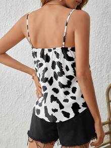 SHEIN Clasi 休閒豹紋女士背心 - 黑與白 - 查看 2