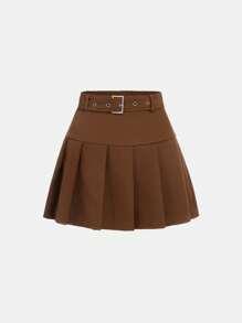 SHEIN Teen Girls Butterfly Print Tank Top & Pleated Skirt - Multicolor - View 3