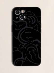 Vỏ điện thoại hoa văn trừu tượng - màu đen - Xem 1