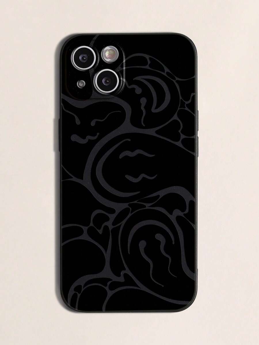 Vỏ điện thoại hoa văn trừu tượng - màu đen - Xem 1