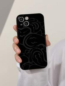 Vỏ điện thoại hoa văn trừu tượng - màu đen - Xem 2