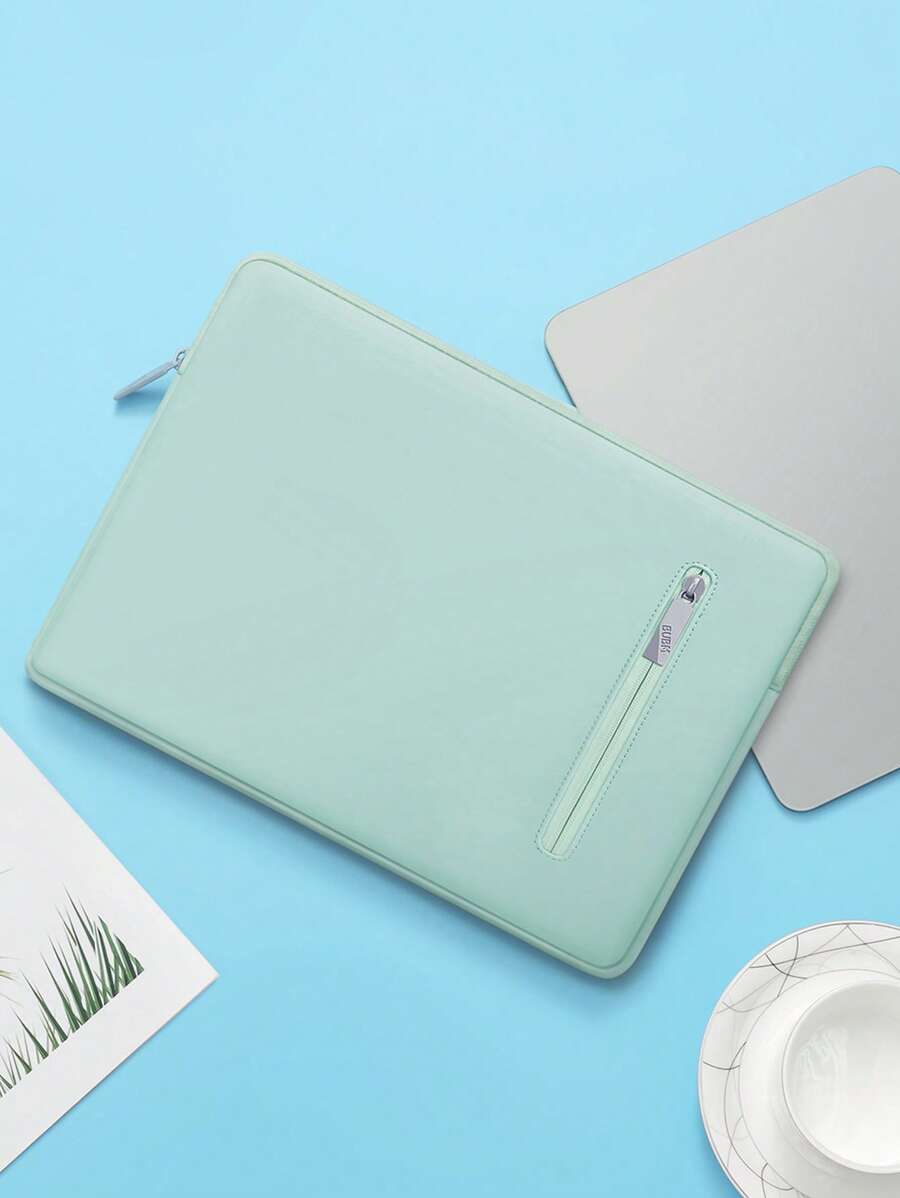 BUBM 1入組PU皮革電腦包帶拉鍊適用於10-15英寸iPad