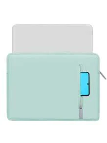 BUBM 1入組PU皮革電腦包帶拉鍊適用於10-15英寸iPad