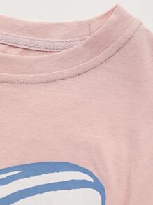 DAZY Cartoon Graphic Drop Shoulder Lounge Dress, Moo Moo Pajama