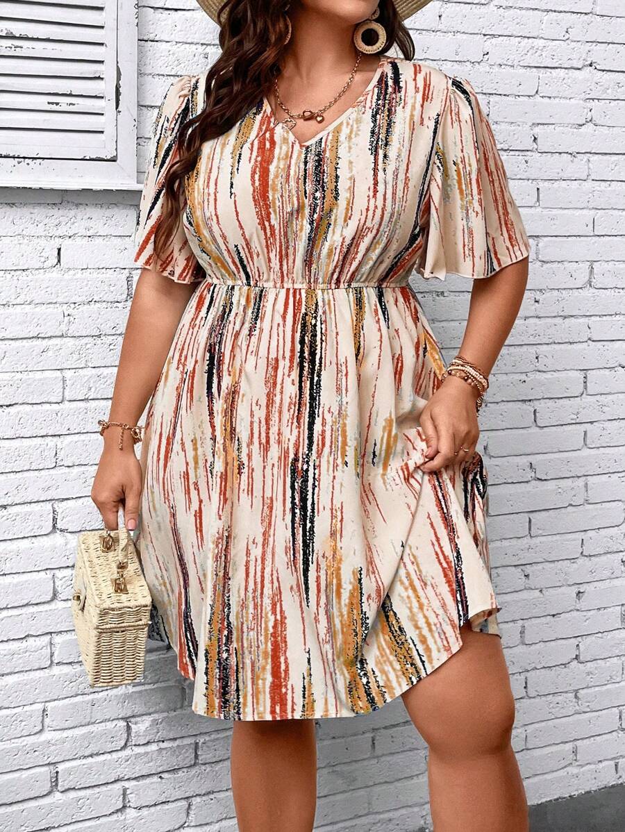 SHEIN LUNE Đầm Plus Size Tất cả trên in Giải trí - Nhiều màu - Xem 1
