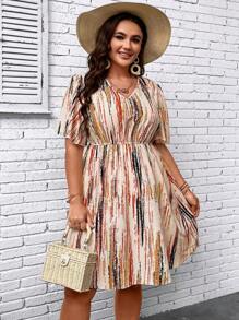 SHEIN LUNE Đầm Plus Size Tất cả trên in Giải trí - Nhiều màu - Xem 3