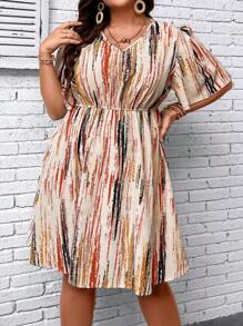 SHEIN LUNE Đầm Plus Size Tất cả trên in Giải trí - Nhiều màu - Xem 5
