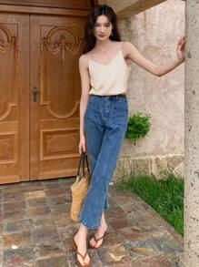 DAZY Women Solid Cami Top Tank Tops - Beige - View 6