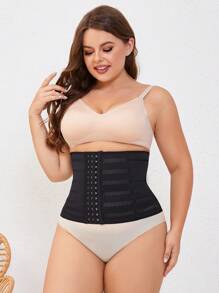 Plus Hook And Eye Waist Trainer - Black - View 8