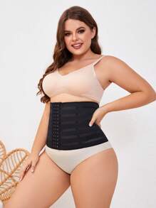 Plus Hook And Eye Waist Trainer - Black - View 9