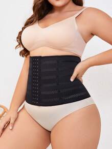 Plus Hook And Eye Waist Trainer - Black - View 10