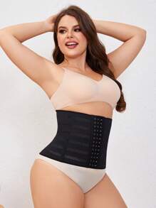 Plus Hook And Eye Waist Trainer - Black - View 11