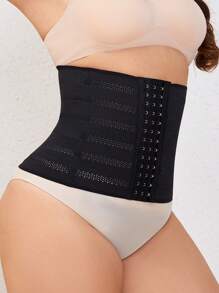 Plus Hook And Eye Waist Trainer - Black - View 12