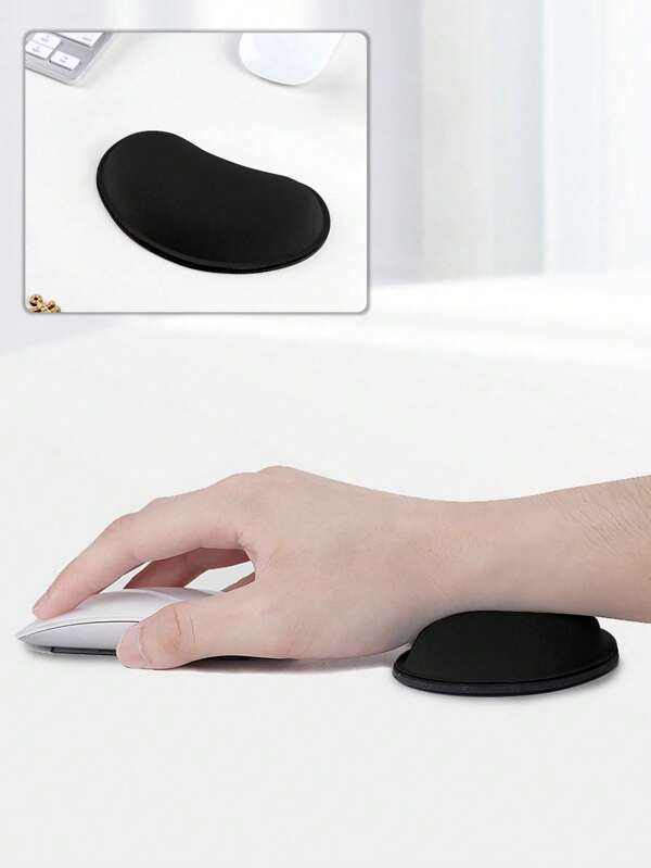 Black rubber long strip keyboard wrist pad plus mouse wrist pad combination office keyboard pad
