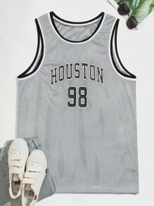 Manfinity VCAY Áo thun & Áo lót Nam Lá thư Sọc Giải trí - Xám - Xem 1