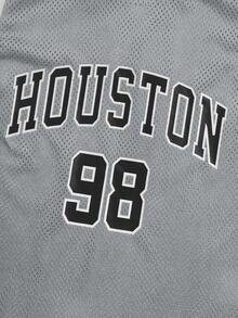 Manfinity VCAY Áo thun & Áo lót Nam Lá thư Sọc Giải trí - Xám - Xem 4