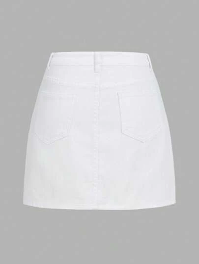 SHEIN MOD Chân váy denim trơn