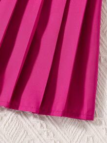 SHEIN Bộ hai mảnh Gái Xếp li Slogan Giải trí - Nhiều màu - Xem 4