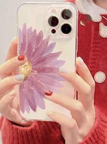 花卉印花透明手機殼相容於 iPhone15/15Plus/15Pro/15Promax - 彩色 - 查看 1