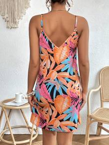 SHEIN VCAY Tropical Print Cami Dress - Multicolor - View 2