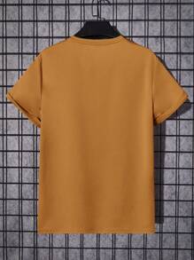 Manfinity VCAY 男士字母图案T恤（不含项链），夏季