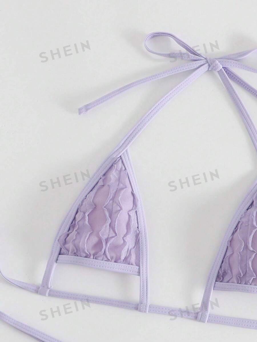 SHEIN Swim SXY Cut Out Halter Neck Tie Side Bikini Swimsuit for Sale