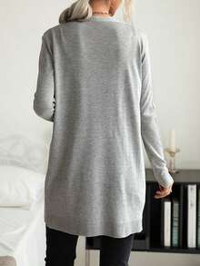 Cárdigan informal con diseño de bolsillos dobles