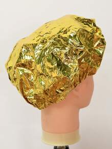 染髮帽，1入組金色錫紙帽適合脫毛帽，烤油帽乾濕發帽子適合燙髮 - 金色 - 查看 3
