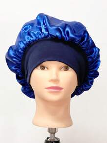 發帽，1入組彈力緞面護髮帽時尚彈力護髮帽緞面洗漱帽