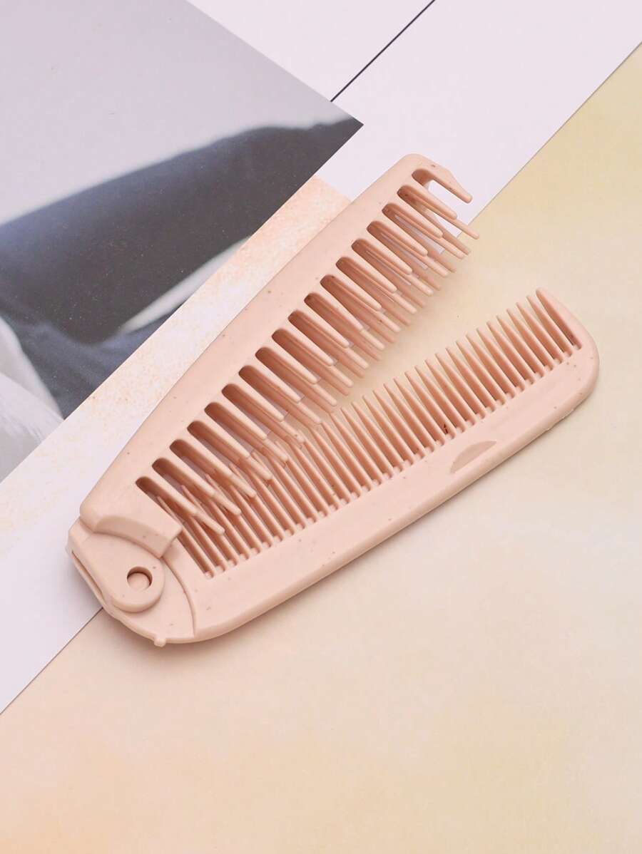 Wide Tooth Comb, 1Pc Pink Plastic Portable Hair Comb Detangling Hair Comb Durable Hair Styling Comb For Styling Hair - Dusty Pink - View 1
