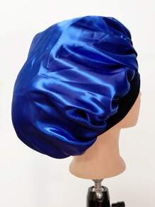 發帽，1入組彈力緞面護髮帽時尚彈力護髮帽緞面洗漱帽