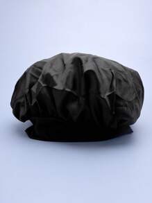 Hair Cap,1Pc Hair Care Sleep Satin Bonnet With Strap Nightcap Hair Care Cap Beauty Salon Hat Chemotherapy Cap Wash Cap - Black - View 10