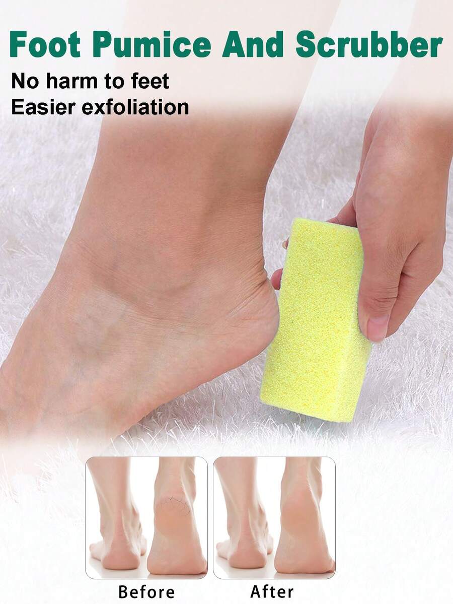 Foot Exfoliator,1Pc Yellow Foot File Foot Pumice Stone Foot Scrub Foot Care Tool - Yellow - View 1
